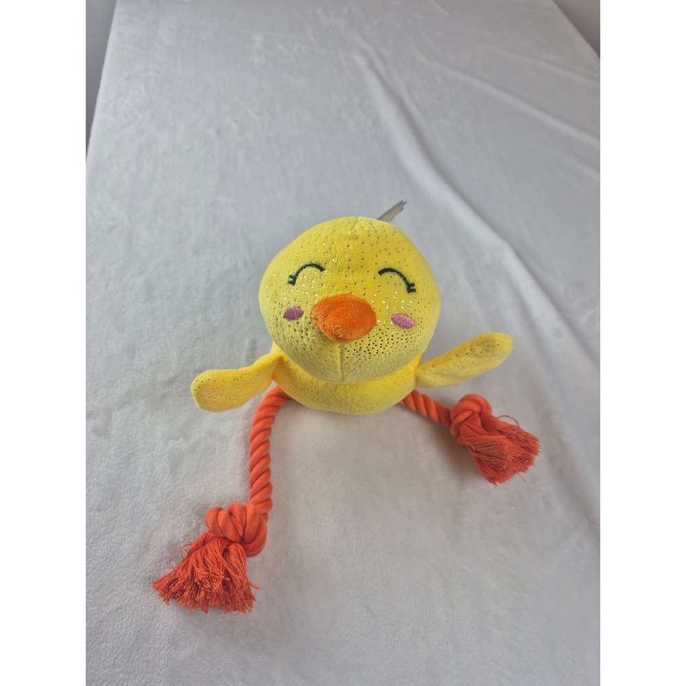 Fringe Studio Dog Toy Unisex OS Yellow Squeaker Rope Sweet Little Chick NEW